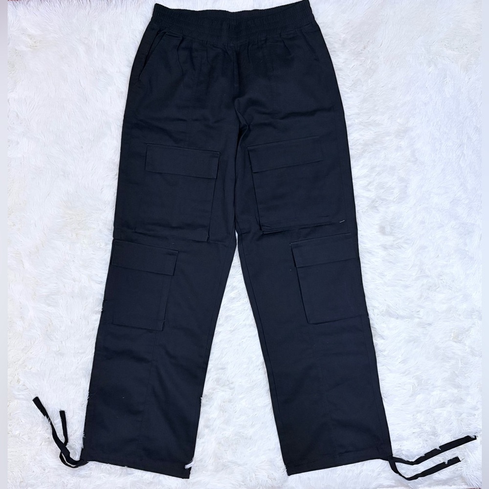 Forever 21 Black Cargo Straight Leg Cotton Pants